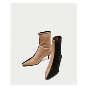 [NWOB] Zara Black Two-Tone High Heel Ankle Boots